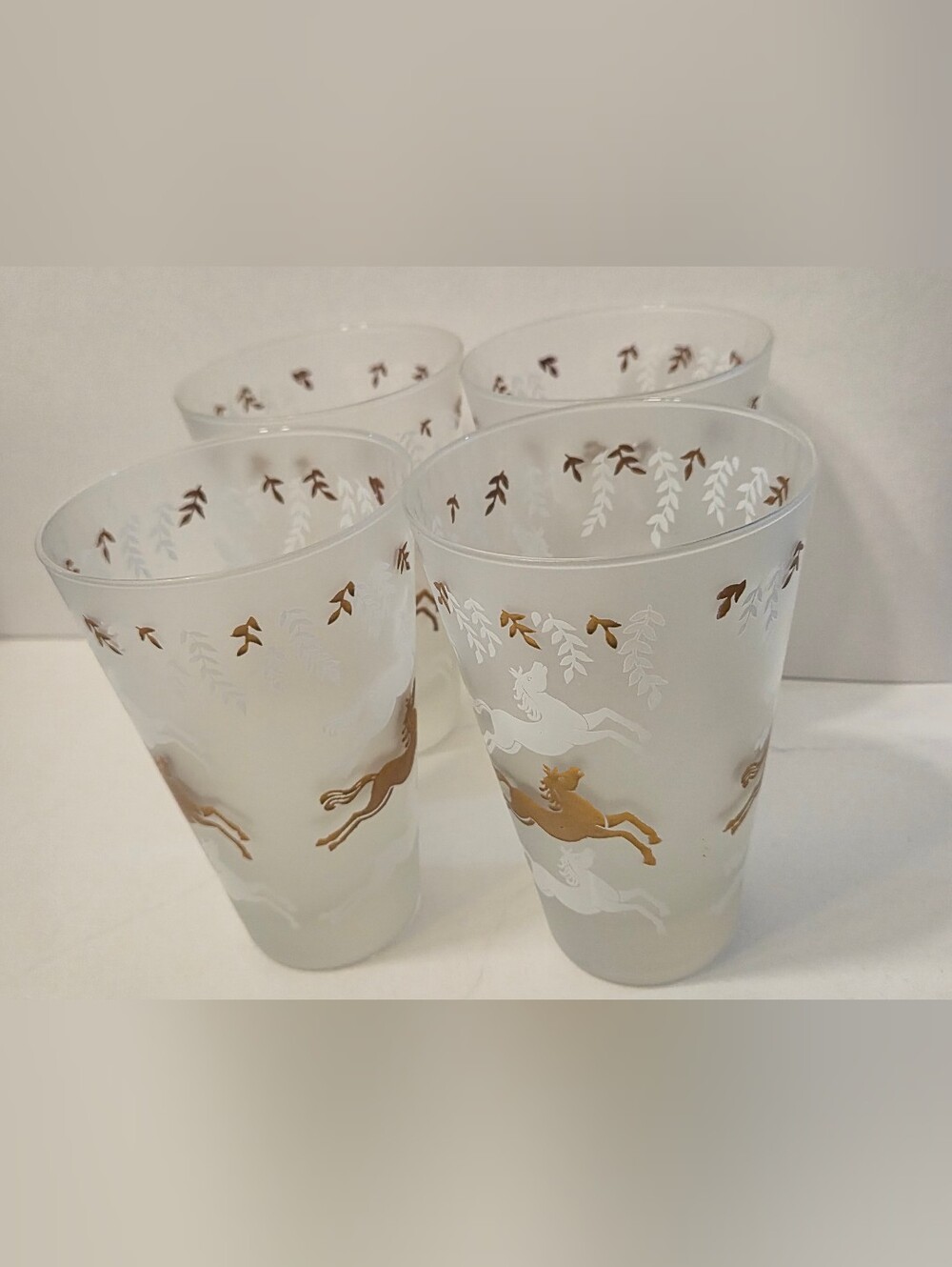 Libbey Vintage 50s Cavalcade Glass Set of 4 Mid Century Barware